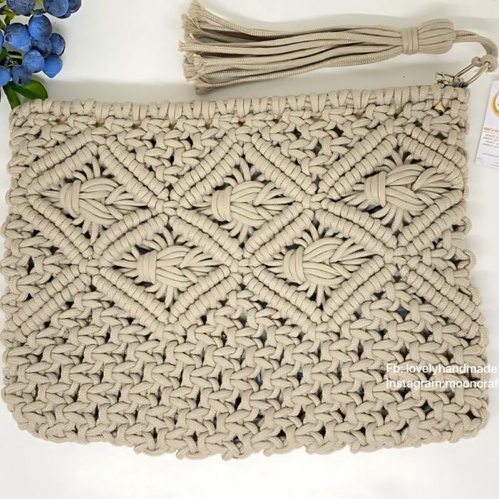 handmade knit crossbody bag for women