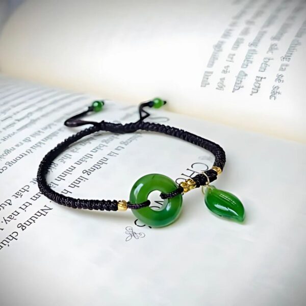 jade bracelet with black string