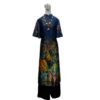 modern ao dai with navy blue color