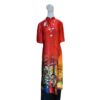 modern ao dai casual with red color