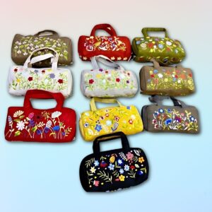 embroidered burlap bag for women