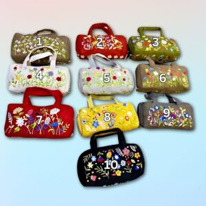 embroidered burlap bag for women