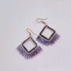 beaded woven earrings amethys glow fringe