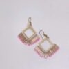 beaded woven earrings blush glow frame
