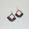 beaded woven earrings crimson edge diamond