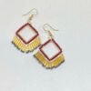 beaded woven earrings golden sunrise drop