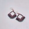 beaded woven earrings midnight shine hoop