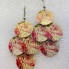 chandelier earrings for women with round shape and pink peony cascade pattern