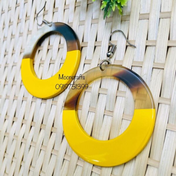 lacquer buffalo horn earings