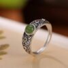 silver ring with jade stone accessories