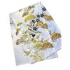 printed silk scarf for women with white color and cranes in flight motif