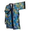 silk kimono tops for ladies with turquoise color and chinese royal motif