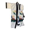 silk kimono tops for ladies with white color and lotus flower motif