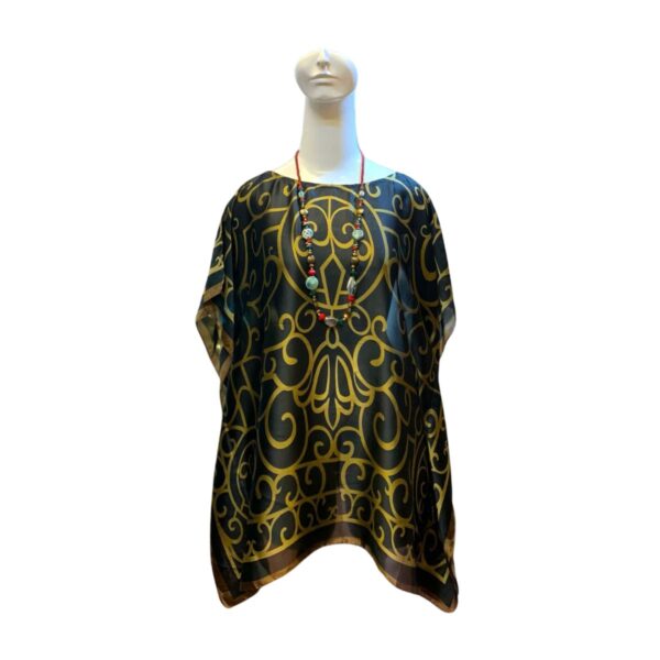 silk tunic top with black color