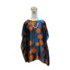 silk tunic top with dark navy blue color