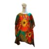 silk tunic top for women with red-orange color