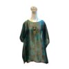 silk tunic top with sheer-teal color