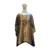 silk tunic top with yellow-brown color