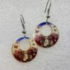 single earrings for women with circular ring shape and gradient floral pattern