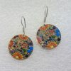 single earrings for women with round shape and colorful garden bloom pattern