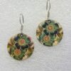 single earrings for women with round shape and green petal harmony pattern