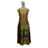 sleeveless silk dress for women with dark gold color