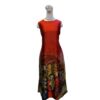 sleeveless silk dress for women with red color