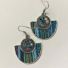 stone earrings for women blue striped fabric pattern
