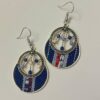 stone earrings for women blue striped hoop