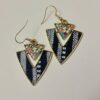 stone earrings for women chevron fabric inlay pattern