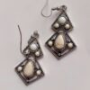 stone earrings for women cream diamond drop pattern