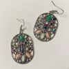 stone earrings for women with jewel floral lattice pattern