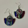 stone earrings for women with multicolor striped crescent pattern