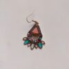 stone earrings for women with pink triangle leaf pattern