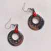 stone earrings for women with red stone circle
