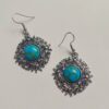 stone earrings for women with turquoise floral circle