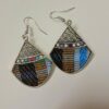 stone earrings for women with woven tribal motif