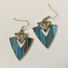 stone earrings for women with woven v chevron